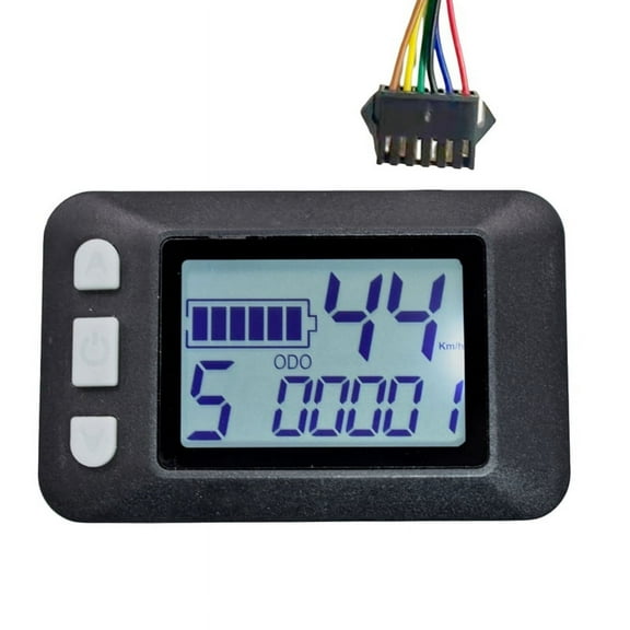 P9 LCD Display Dashboard LCD Screen 24V 36V 48V 60V Electric Bike Meter for Electric Scooter LCD Display(SM Plug 6PIN),1 * Meter,Black
