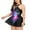 Pink, variant on Azrian Brand-New Swimsuit Deals Women's Large Swimsuit With Chest Pad And No Steel Support Digital Print Cross Binding Split Dress Swimwear