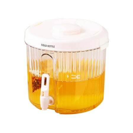 

Cold Water Bucket Plastic With Tap 4L Cold Bubble Juice Bucket Household High Temperature Resistant Cooling Kettle For Refrigerator Cold Water Food