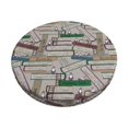 thumbnail image 2 of Round Bar Stool Seat Covers, funny cute gnomes books Elastic Round Chair Cover Stool Seat Slipcover Bar Stool Cushions Round Pad for 12-14 inch, 2 of 7