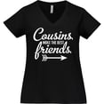 thumbnail image 3 of Inktastic Cousins Make The Best Friends with Arrow Women's Plus Size V-Neck T-Shirt, 3 of 5