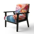thumbnail image 3 of Designart "Fractal Spiral in Blue and Red I" Multi-Color Fractal Upholstered Accent Chair - Industrial Arm Chair For Living Room, 3 of 5