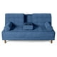 thumbnail image 2 of Sofá Cama Makora Modelo Zambroni con Portavasos de Velvet Azul, 2 of 9