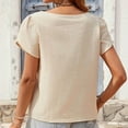 thumbnail image 5 of STETMN Pleated Short Sleeve Tops for Women Asymmetrical V Neck Blouses Casual Business Dressy Shirts, 5 of 5