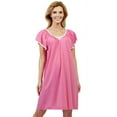 thumbnail image 2 of Women's Shadowline 36123 Cameo Nylon Tricot Short Sleeve 40 Inch Waltz Gown (Lilac XL), 2 of 4