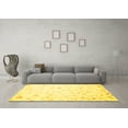 thumbnail image 3 of Ahgly Company Machine Washable Indoor Square Solid Yellow Modern Area Rugs, 5' Square, 3 of 4
