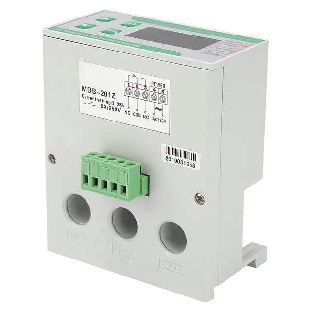Protector de motor eléctrico digital de 380 V CA, protector de pérdida de fase por sobrecarga de 2-99 A con pantalla (380 V)