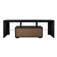 thumbnail image 3 of Black Tv Stand With Led Lights,Flat Screen Tv Cabinet, Gaming Consoles - In Lounge Room, Living Room And Bedroom(Black), 3 of 10