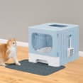 thumbnail image 7 of Dextrus Large Enclosed Cat Litter Box with Lid Drawer Type Easy to Clean,with Cushion&Litter Scoop,Blue, 7 of 7