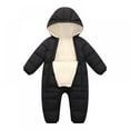 thumbnail image 4 of SYNPOS 0-12M Baby Flannel Lining Snowsuit Unisex Winter Warm Jumpsuit Double Zip Up Romper, 4 of 16