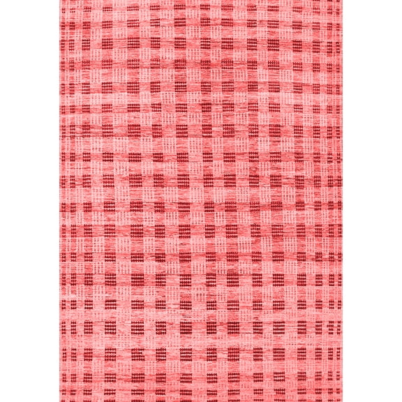Ahgly Company Indoor Rectangle Abstract Red Contemporary Area Rugs, 5' x 7'