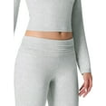 thumbnail image 4 of MINTREUS Women's Lounge Set Long Sleeve Crop Top Foldover Flare Pants Fall 2 Piece Pajamas Tracksuit, 4 of 7