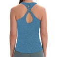 thumbnail image 2 of Gym Tops for Women Workout Sleeveless Cropped Tank Tops Open Back Camisole Workout Sports Shirts Loose Fit Gym Clothes (Blue,M), 2 of 6
