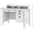 thumbnail image 3 of 48" Wooden Computer Desk with 4 Storage Drawers & Hutch, Executive Office Table for PC Laptop, Home Office Workstation, 3 of 18
