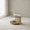 Natural + MDF+glass + Modern, variant on Modern and practical double-layer round table. Glass table top, wood MDF table legs. Suitable for Office, Dining Room and Living Room Walnut