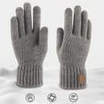 thumbnail image 4 of Men Winter Gloves Knit Solid Color Soft Gloves Touchscreen Gloves Warm Gloves, 4 of 10
