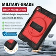 thumbnail image 5 of BMOUO iPad 6th / 5th Generation Case,iPad 9.7 2018/2017 Case,iPad Air 2 Case,3 Layer Shockproof [360 Swivel Stand][Hand Strap][Pencil Holder] Kids Case for iPad 9.7 Inch 2018/2017 - Black+Red, 5 of 8