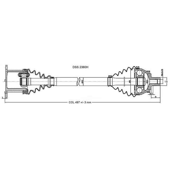 CV Axle Shaft-High Quality OE Style DSS 2360H Fits select: 2005 AUDI NEW S4, 2004 AUDI S4
