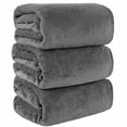 thumbnail image 2 of Trailmaker Plush Fleece Throw Blanket; Cozy 200 GSM for Living Room, Couch, Bedding 80"L x 60"W (Gray), 2 of 6