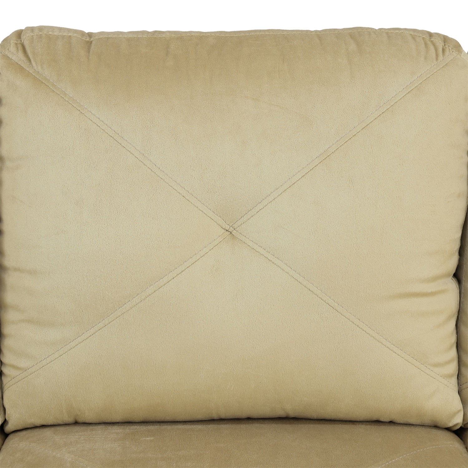 Hommoo Microfiber 4-Seat L-Shape Sectional Couch Sofa, Living Room Furniture Sets, Beige(No Ottoman)