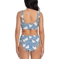 thumbnail image 3 of Wukai Funny Chicken Women's Bikini Set Two Piece,wimsuit High Waisted V Neck Twist Front Adjustable Spaghetti Straps Bathing Suit-Small, 3 of 7