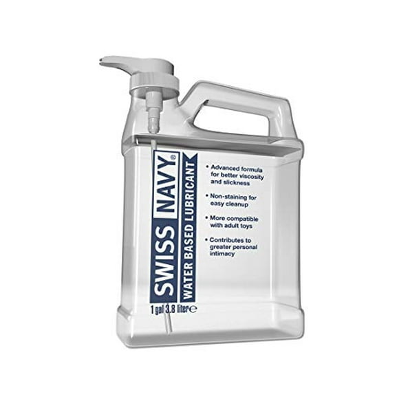 Swiss Navy Premium Water Based Lubricant, 1 Gallon, Personal Sex Lube for Men, Women & Couples. MD Science Lab