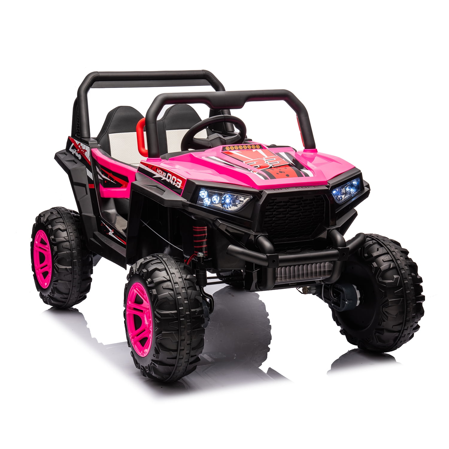 CIPACHO 12V Kids Ride On Truck with Remote Control, Electric Buggy Car Toys Off-Road UTV Vehicle, Pink