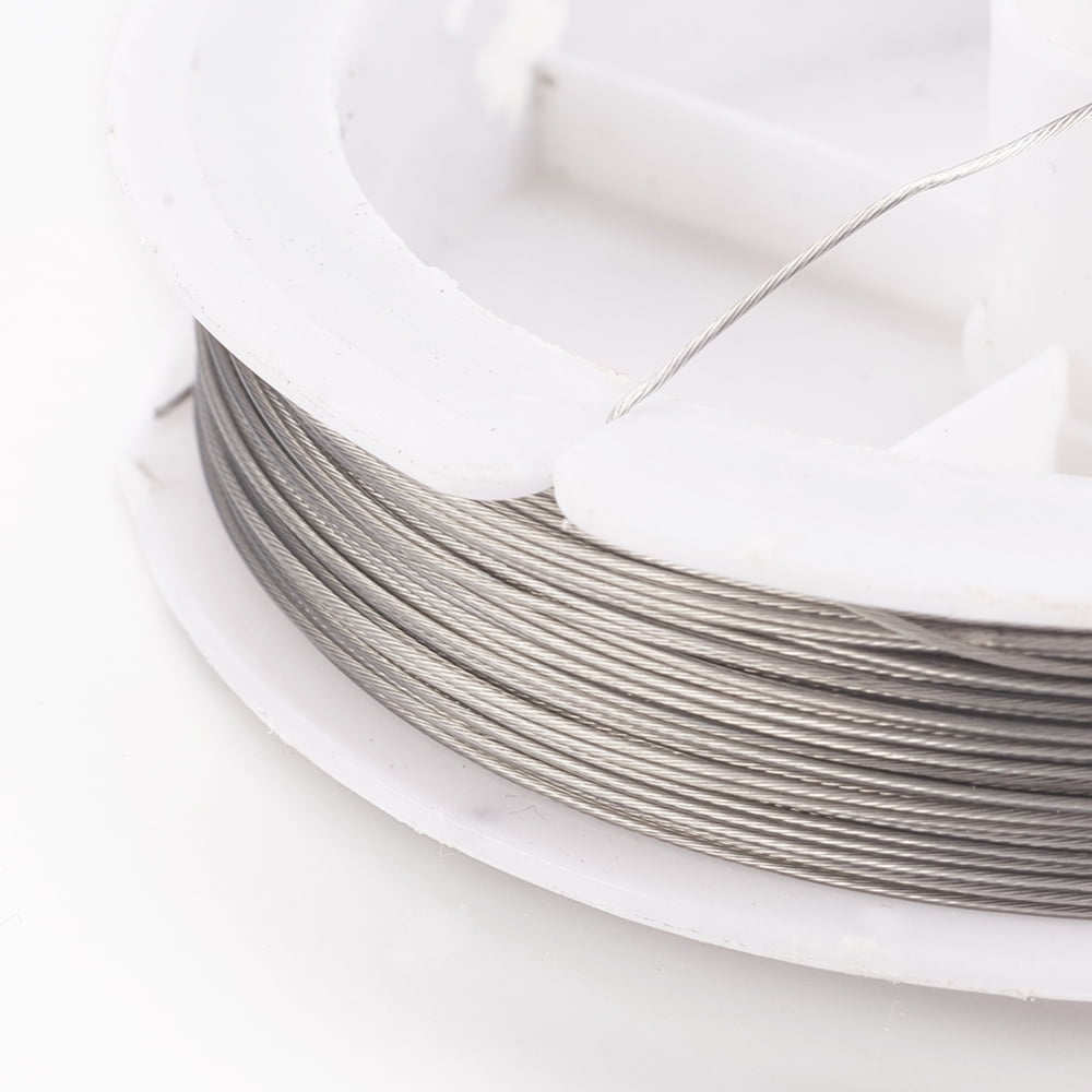 10rolls Tiger Tail Wire Nylon-coated Stainless Steel Original color Raw 24 Gauge 0.5mm about 164.04 Feet(50m)/roll