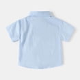 thumbnail image 6 of Zshosam Boys Short Sleeve Button Down Dress Shirt Boys Button Down Shirt Short Sleeve Casual Hawaiian Shirt Collar Summer Beach Shirts with Pocket Size 3T 4T,(Blue 3-4 Years), 6 of 9