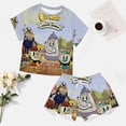thumbnail image 4 of The Cuphead Show Summer Home Suit For Womens Short-Sleeved Pajama Set 2pcs Loungewear Soft Sleepwear T-Shirts Tee Shirt Top And Short Sleeping Pants, 4 of 8