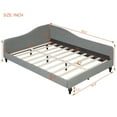 thumbnail image 5 of Full Bed Frame, Double Bed Frame,Full Size L-Shaped Linen Daybed, with Solid Wood Legs, Gray(OLD SKU: SF000146AAE), 5 of 11