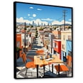 thumbnail image 2 of Designart "Art Deco Elegance in Orange at La Vantage" Cityscapes Framed Wall Art - Industrial Orange City Art Deco Entryway Framed Wall Art Print, 2 of 6