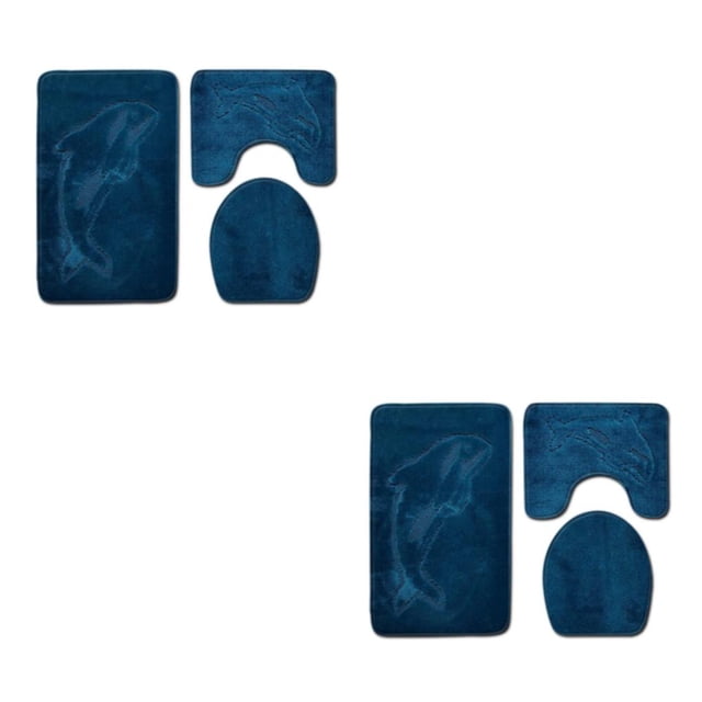 relayinert 3pack/lot Non-Slip And Absorbent Bathroom Mat Set Feet Dry And Fresh Anti-slip Polyester Non-Slip Chenille Bath Rug PJ210611-B008 2Set