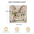 thumbnail image 3 of Fenyluxe Bunny Flower Crown Flowers Art Modern Canvas Prints Ready To Hang for Home Room Decor 16x16in, 3 of 6