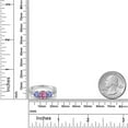 thumbnail image 4 of Gem Stone King 925 Sterling Silver 3-Stone Ring Oval Pink Moissanite and Tanzanite Blue (1.94 Cttw, Size 9), 4 of 4