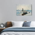thumbnail image 3 of Canvas Wall Art - Boys in a Dory by Winslow Homer Classic Artwork Picture Print with Wooden Framed Famous Watercolor Painting Hang for Home Office Bedroom Living Room Wall Decor-16" X12", 3 of 4