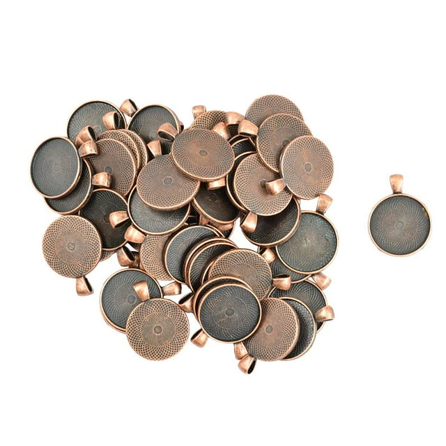 50 Unidades Al Por Mayor en Ronda Bisel Bandeja Base Cabochon DIY Colgantes Fit Colgante Cobre Cobre antiguo Fernando Bandeja de colgante de collar de bricolaje