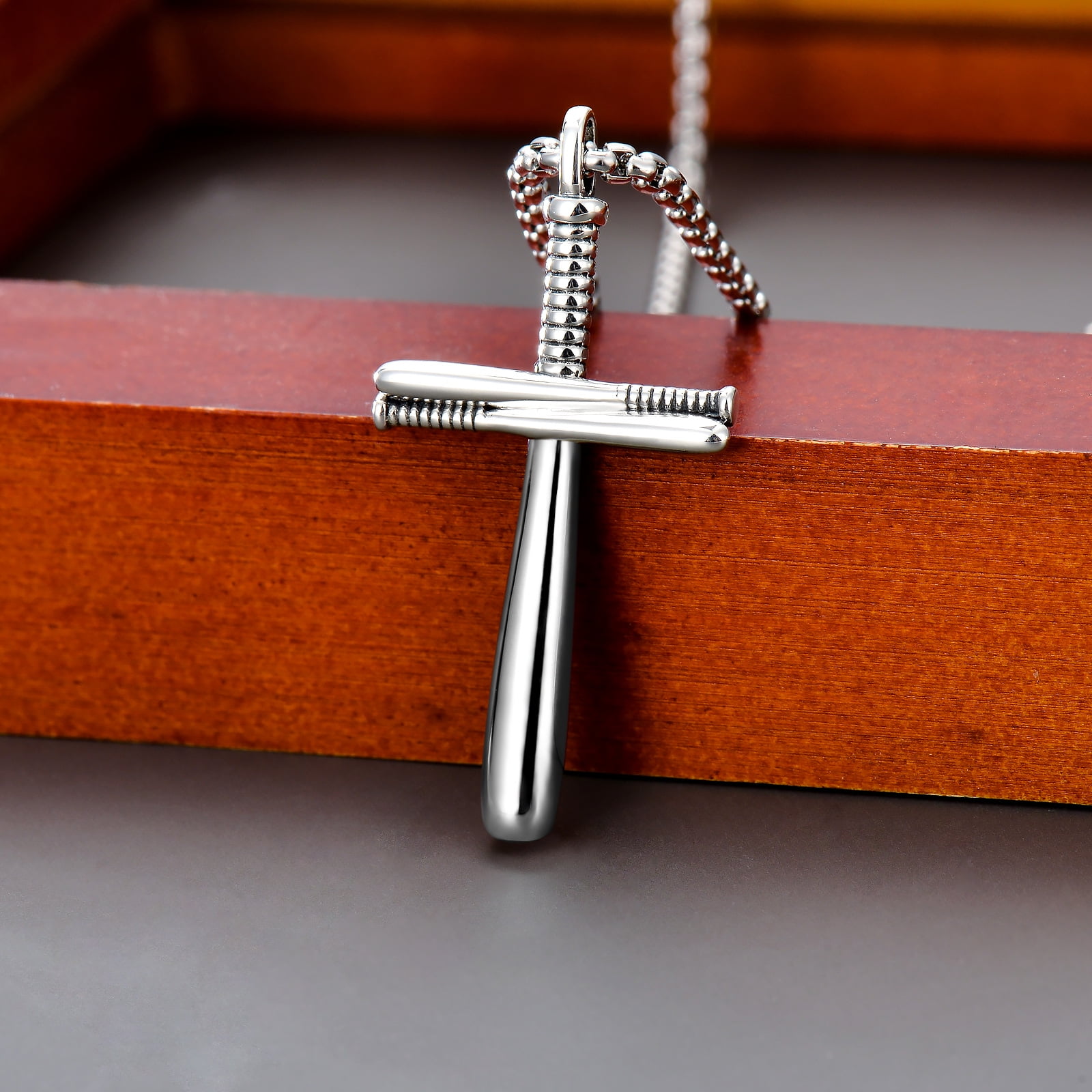 Baseball Bat Cross Baseball Cross Necklace Sterling Silver