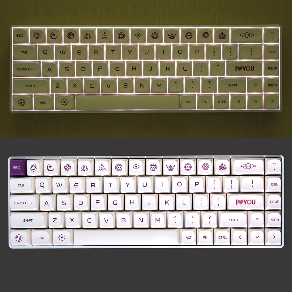 PBT Keycaps With Hot Sublimation Milk Purplee XDA Height 137Keys Full Set For 75 68 980 87 Keyboards Layouts