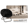 thumbnail image 4 of TANGJEAMER Round Folding Chair, Saucer Chair with Metal Frame, Comfy Moon Chairs for Bedroom, Living Rooms, Apartments, Garden and Courtyard (Black), 4 of 7