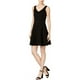 thumbnail image 1 of Vestido ajustado y acampanado bar III con ribete de ganchillo para mujer negro XX-Large, 1 of 2