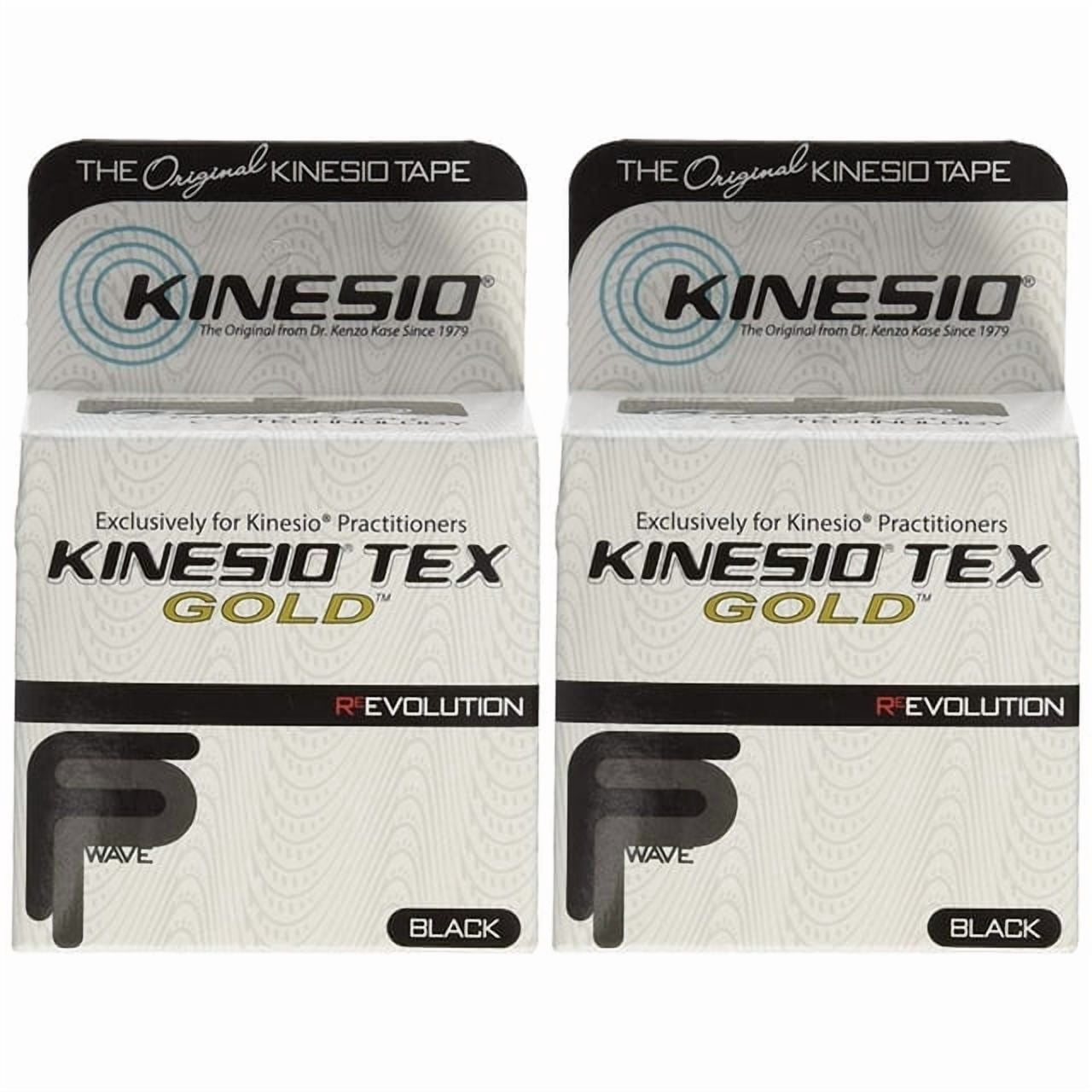 Kinesio Tex Gold FP: 2" x 16.4' Black - 2 Pack
