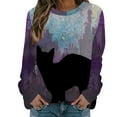 thumbnail image 2 of Amzcrzy Sweat-Shirt pour Femmes Col Rond Imprimé Manches Longues Hauts Blouse Régulière Imprimée Chemises Manches Longues pour Femmes Chandail Chandail en Molleton Col Rond Chandail en Molleton pour Femmes L, 2 of 5