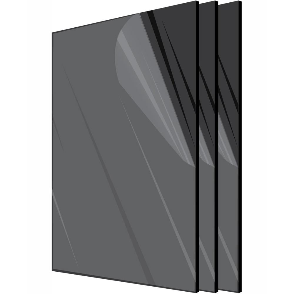 AdirOffice 12" x 24" Black Plexiglass Acrylic Sheet (3-Pack) - Walmart