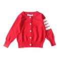 thumbnail image 2 of Boys Girls Cardigan Basic School Uniforms Kids Cotton Striped Sleeve Button Knit Sweater Baby Girl Jacket Fashion Outerwear, 2 of 5