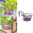 thumbnail image 4 of Hanging Railing Planter Baskets Flower Pot Holder Hanger Iron Potted Plants Rack Bronze, 4 of 7