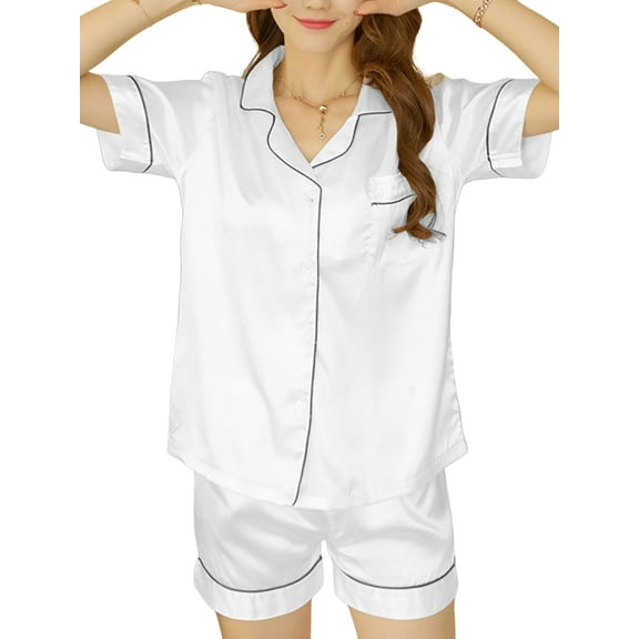 DYMADE Women's Plus Size L-5XL Summer Soft Loungewear Sets 2Pcs Outfits Solid Color Sleepwear Pajamas Sets