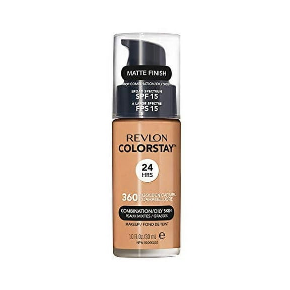 Revlon ColorStay Liquid Foundation Makeup Combination/Oily Longwear Medium-Full with Matte Finish, Golden Caramel (360), oz