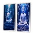 thumbnail image 3 of Designart "Meditation with the Blue Medicine Buddha II" Buddhism Framed Wall Art Set Of 2 - Traditional Blue Gallery Wall Frame Set For Home Decor, 3 of 6