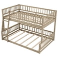 thumbnail image 2 of Full XL Bunk Bed with Walnut Finish - Queen Over Queen with Ladder & Guardrails, 2 of 8